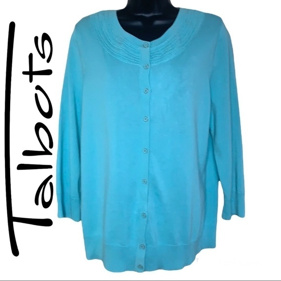 Talbots Blue Knitted Cardigan/Sweater Size L - Picture 1 of 10